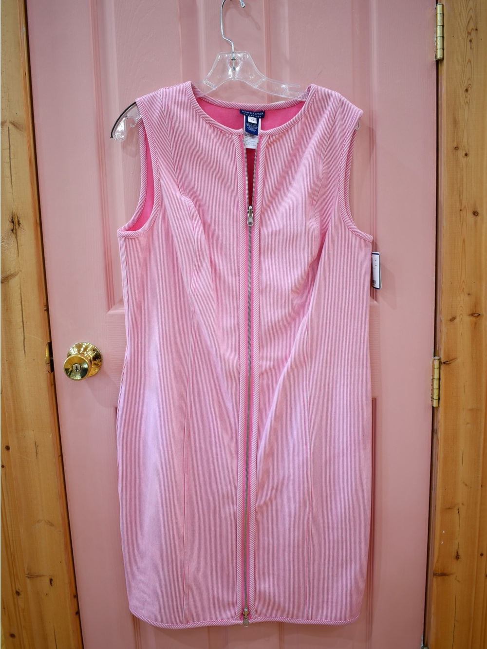 NWT✨ Doncaster Pink Sleeveless Zip-Front Midi Dress 14